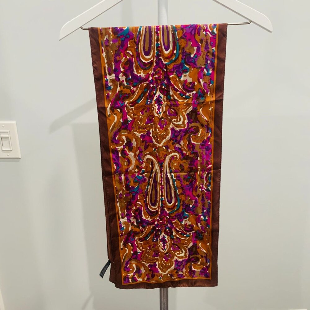 Nicole Miller Studio All Over Print 100% Silk Scarf - Picture 2 of 4